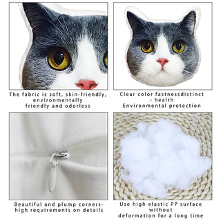 Custom Cat Pillow 3D Pet Pillows with Pictures